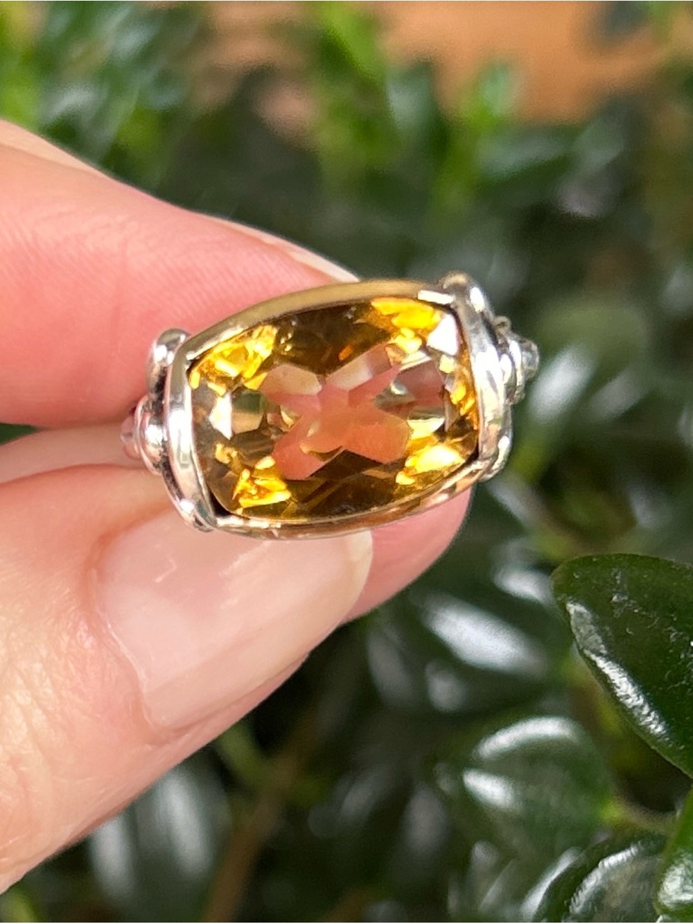 Sterling Silver and 14K Gold Citrine Ring